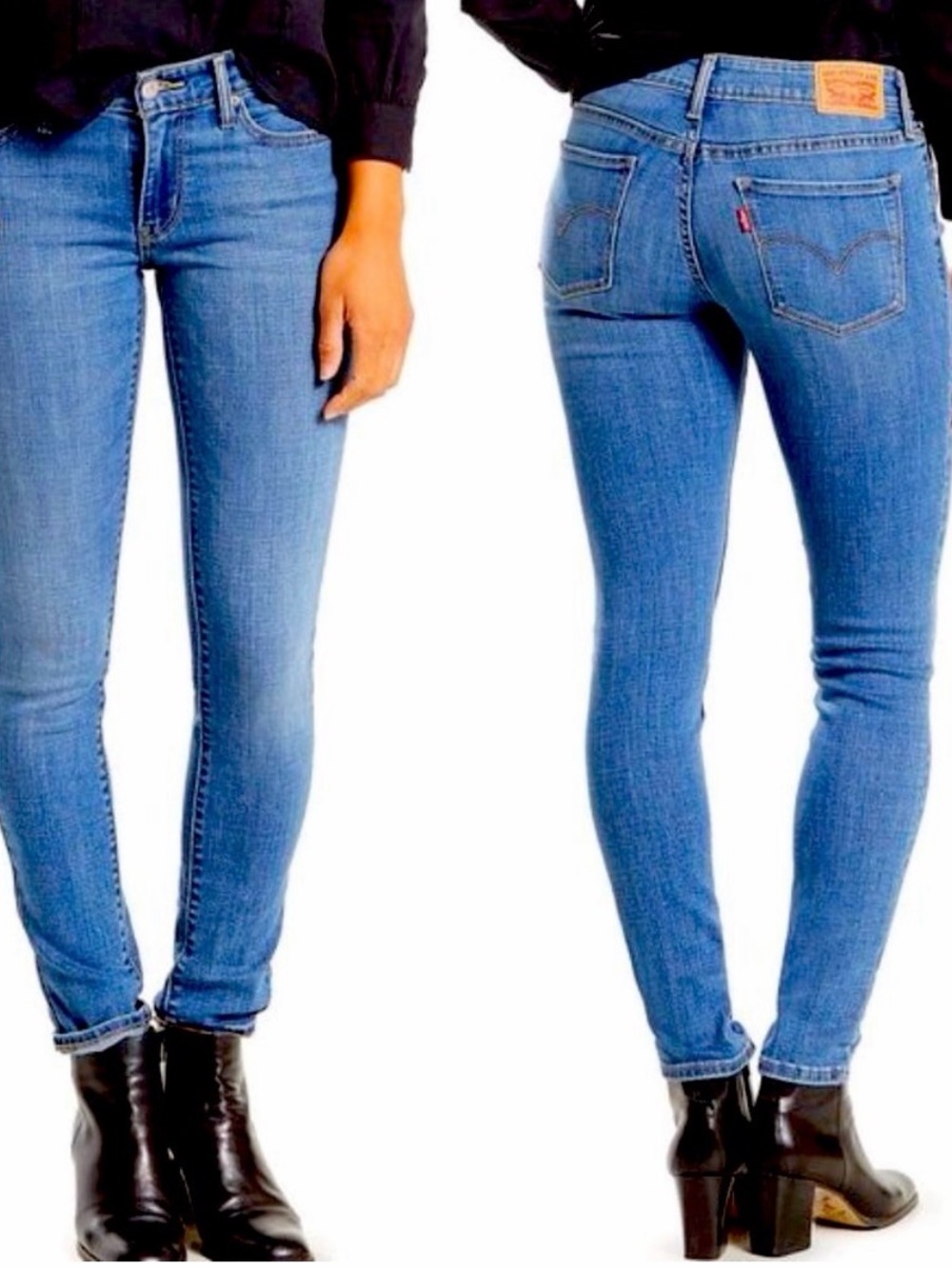 Levi’s 711 Mid Rise Skinny Stretch Blue‎ Denim Jeans Sz 30